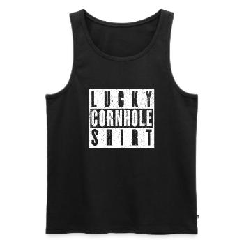 Chemise Funny Lucky Cornhole - pour les fans de Cornhole - Débardeur bio Premium Homme - noir - Devant - Michal (187cm)