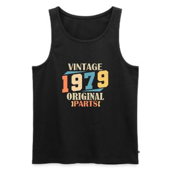 Monat 1979. 1979 Geburtstagsgeschenk. 45 Jahre Birt - Männer Premium Bio Tank Top - Schwarz - Vorne - Michal (187cm)