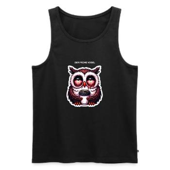 Eule als früher Vogel - Männer Premium Bio Tank Top - Schwarz - Vorne - Michal (187cm)