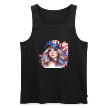 Patriot youngster - Men's Premium Organic Tank Top - black - Front - AI Model Male 178 light (178cm)