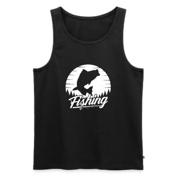 fish, fish, fishing, lake, sea, fishing, fauna, exotic - Men's Premium Organic Tank Top - black - Front - AI Model Male 178 light (178cm)