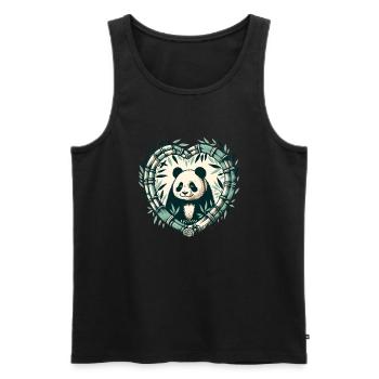 Pandabär Bambus - Männer Premium Bio Tank Top - Schwarz - Vorne - AI Model Male 178 light (178cm)