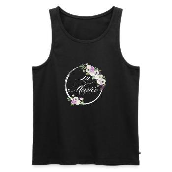 Die lila Blumenbraut - Braut Geschenkidee - Männer Premium Bio Tank Top - Schwarz - Vorne - Michal (187cm)
