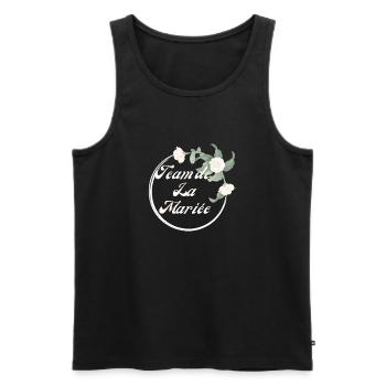 Team de La mariée floral blanche-idée cadeau Evjf - Débardeur bio Premium Homme - noir - Devant - Michal (187cm)