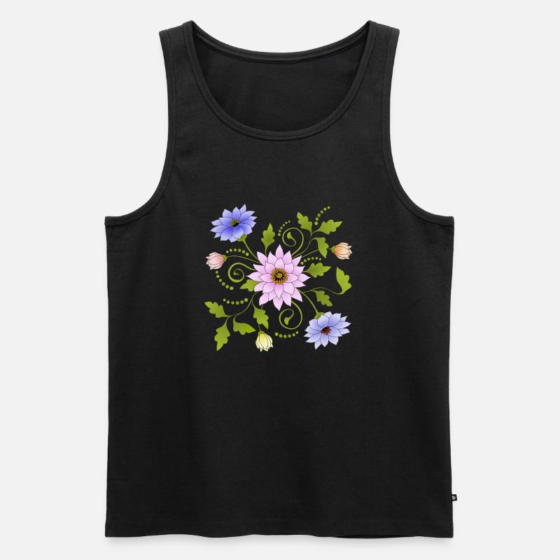 Blumen - Männer Premium Bio Tank Top - Schwarz