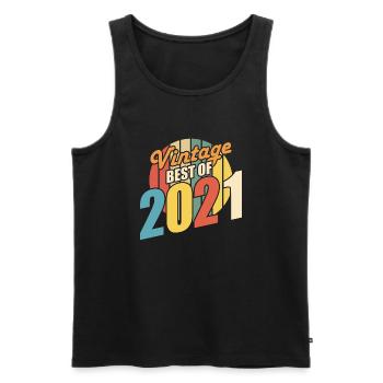 Vintage 2021 Best of 2021 - 3 Year Anniversary - Men's Premium Organic Tank Top - black - Front - Michal (187cm)