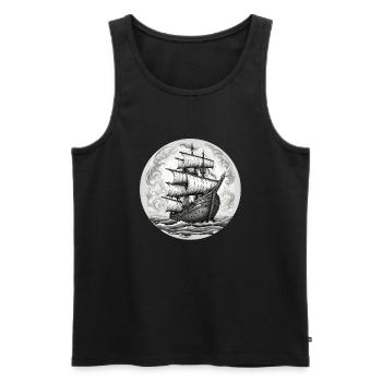 Schiff / Boot / Anker / Meer / Ocean / Kapitän - Männer Premium Bio Tank Top - Schwarz - Vorne - Michal (187cm)