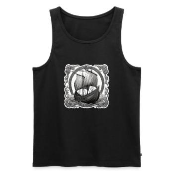 Ship / Boat / Anchor / Sea / Ocean / Captain - Men's Premium Organic Tank Top - black - Front - Michal (187cm)