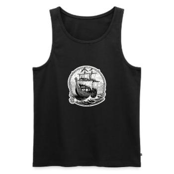 Ship / Boat / Anchor / Sea / Ocean / Captain - Men's Premium Organic Tank Top - black - Front - Michal (187cm)