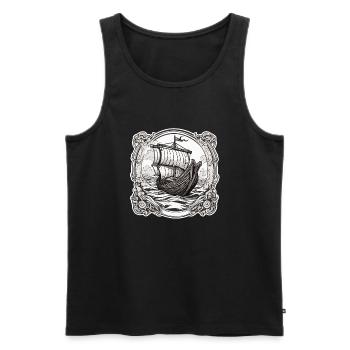 Ship / Boat / Anchor / Sea / Ocean / Captain - Men's Premium Organic Tank Top - black - Front - Michal (187cm)