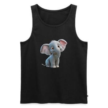 Drolliger kleiner Elefant - Männer Premium Bio Tank Top - Schwarz - Vorne - AI Model Male 178 light (178cm)