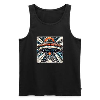 Alien / Spaceship / UFO / Area 51 / All / Mars - Men's Premium Organic Tank Top - black - Front - AI Model Male 178 light (178cm)