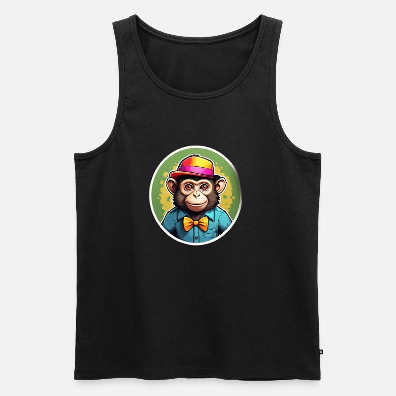 Affe Lustieg - Männer Premium Bio Tank Top - Schwarz