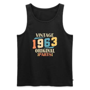 Monat 1963. 1963 Geburtstagsgeschenk. 61 Jahre alt Birt - Männer Premium Bio Tank Top - Schwarz - Vorne - Michal (187cm)
