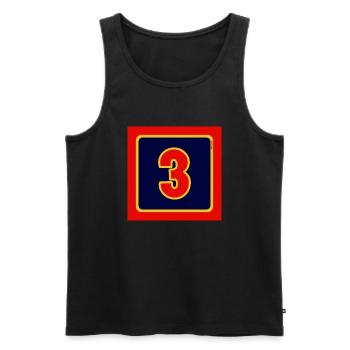 BLOW UP MOVIE: POP ART CUSHION 'No 3' - Men's Premium Organic Tank Top - black - Front - AI Model Male 178 light (178cm)