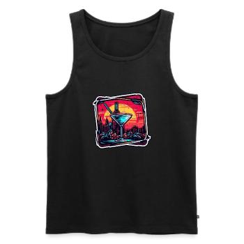 Cocktail / Bar / Mixing / Drink / Exotic / Club - Men's Premium Organic Tank Top - black - Front - AI Model Male 178 light (178cm)