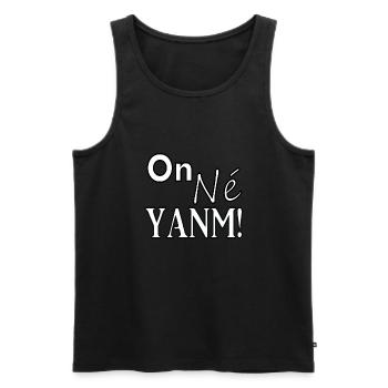 On né yanm! - Débardeur bio Premium Homme - noir - Devant - Michal (187cm)
