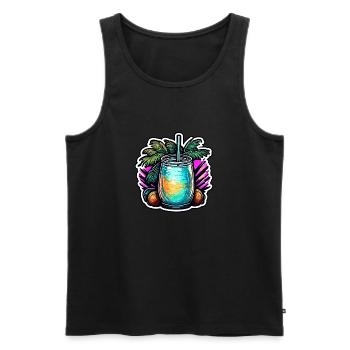 Cocktail / Bar / Mixing / Drink / Exotic / Club - Men's Premium Organic Tank Top - black - Front - AI Model Male 178 light (178cm)