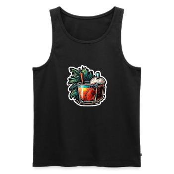 Cocktail / Bar / Mixing / Drink / Exotic / Club - Men's Premium Organic Tank Top - black - Front - AI Model Male 178 light (178cm)