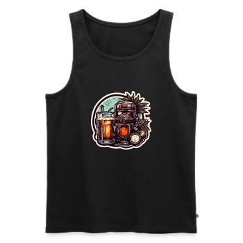 Cocktail / Bar / Mixing / Drink / Exotic / Club - Men's Premium Organic Tank Top - black - Front - AI Model Male 178 light (178cm)