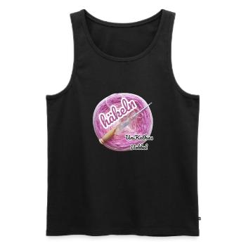Häkeln - Männer Premium Bio Tank Top - Schwarz - Vorne - Michal (187cm)