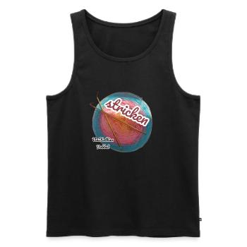 Stricken - Männer Premium Bio Tank Top - Schwarz - Vorne - Michal (187cm)