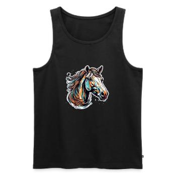 Pony / Horse / Animal / Riding / Mane - Men's Premium Organic Tank Top - black - Front - Michal (187cm)
