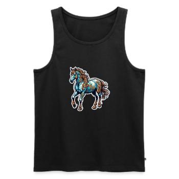 Pony / Horse / Animal / Riding / Mane - Men's Premium Organic Tank Top - black - Front - Michal (187cm)