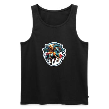 Pegasus / Wings /Greek / Fantasy - Men's Premium Organic Tank Top - black - Front - Michal (187cm)