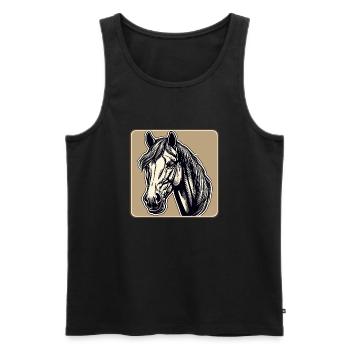Pony / Horse / Animal / Riding / Mane - Men's Premium Organic Tank Top - black - Front - Michal (187cm)
