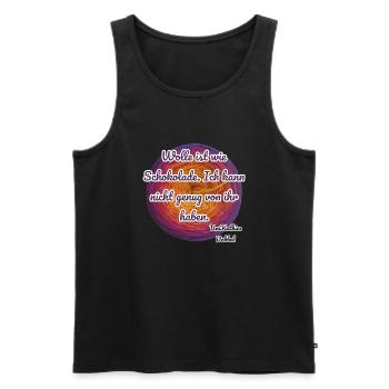 Wolle ist wie Schokolade. Ich kann nicht genug von - Männer Premium Bio Tank Top - Schwarz - Vorne - Michal (187cm)
