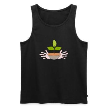 Pflänzchen - Männer Premium Bio Tank Top - Schwarz - Vorne - Michal (187cm)
