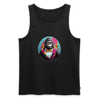 Lustiges Comic Gorilla - Männer Premium Bio Tank Top - Schwarz - Vorne - AI Model Male 178 light (178cm)