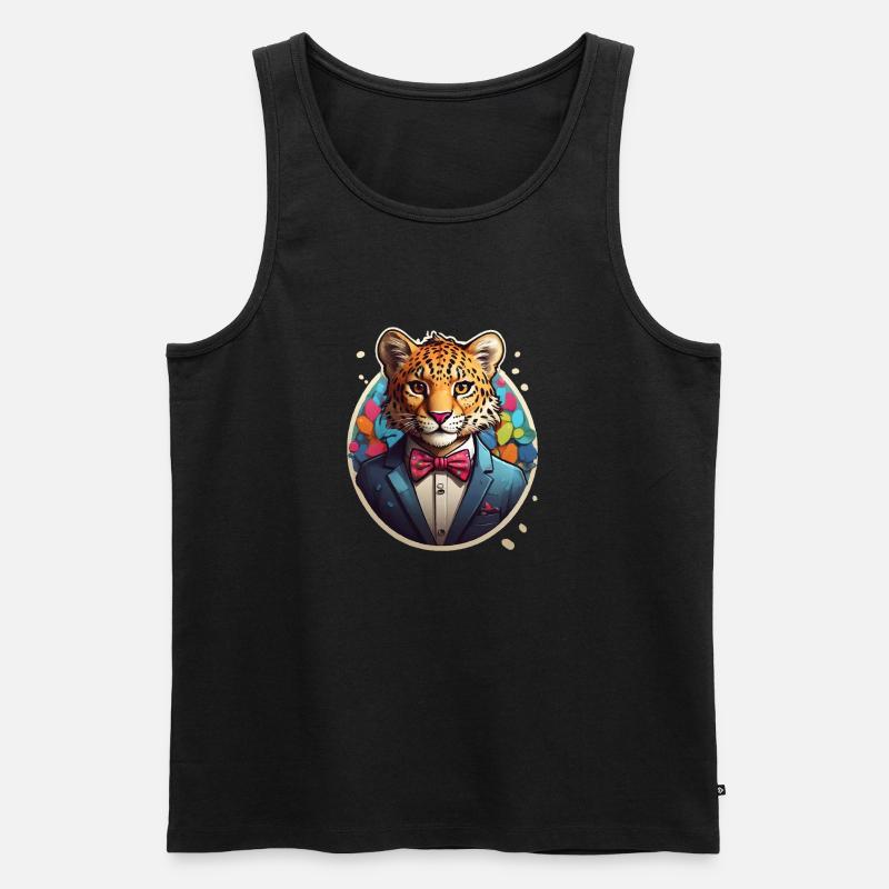 Lustiges Comic Tiger - Männer Premium Bio Tank Top - Schwarz