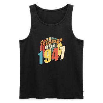 Vintage 1947 meilleur de 1947 - annif 77 ans - Débardeur bio Premium Homme - noir - Devant - Michal (187cm)
