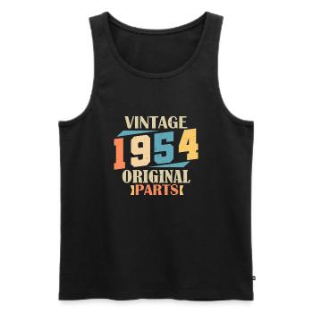 Monat 1954. 1954 Geburtstagsgeschenk. 70 Jahre Birt - Männer Premium Bio Tank Top - Schwarz - Vorne - Michal (187cm)