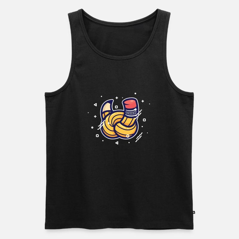 Knoten-Bleistift - Männer Premium Bio Tank Top - Schwarz