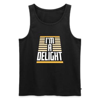 Funny I'm A Delight Sarcastic Delightful Humor Fun - Men's Premium Organic Tank Top - black - Front - AI Model Male 178 light (178cm)