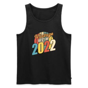 Vintage 2022 meilleur de 2022 - annif 2 ans - Débardeur bio Premium Homme - noir - Devant - Michal (187cm)