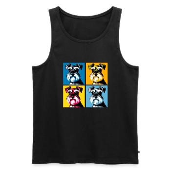 Pop Miniature Schnauzer Dog Portrait - Pet Portrai - Men's Premium Organic Tank Top - black - Front - Michal (187cm)