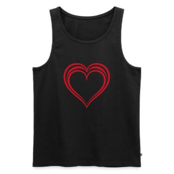 Herz - Männer Premium Bio Tank Top - Schwarz - Vorne - Michal (187cm)