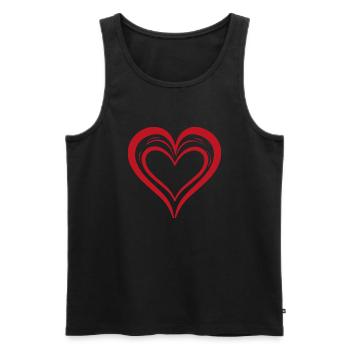 Herz - Männer Premium Bio Tank Top - Schwarz - Vorne - Michal (187cm)