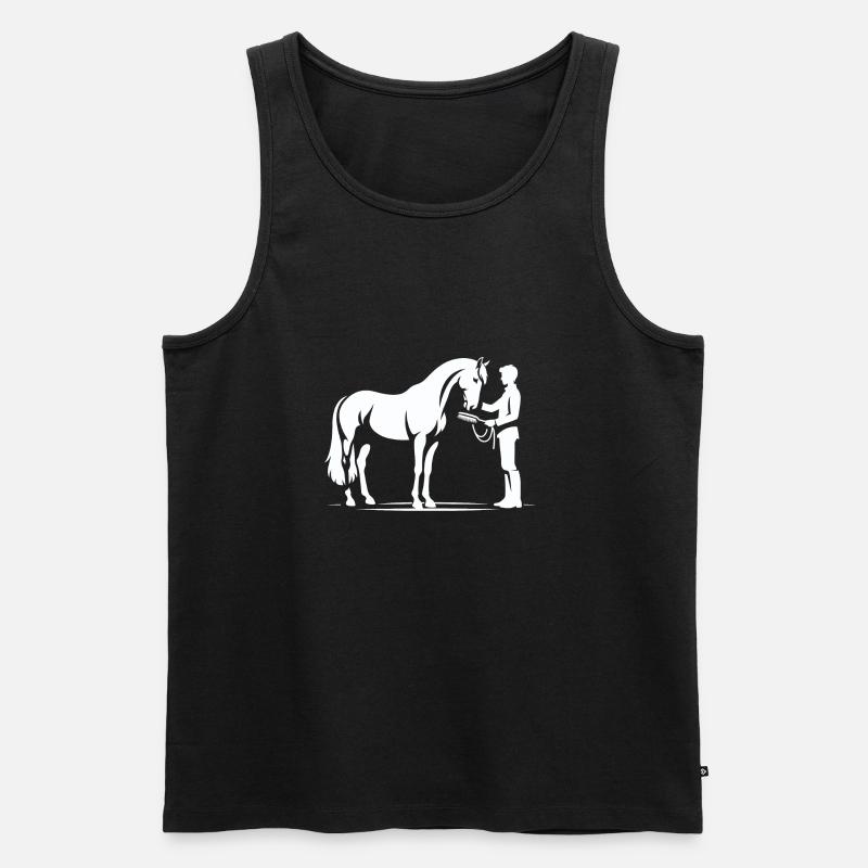 Pferdenarr - Männer Premium Bio Tank Top - Schwarz