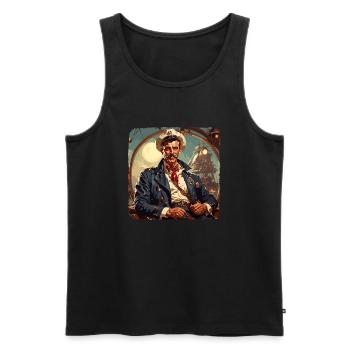 Matrose / Schiffsbesatzung / Decksmann / Anker - Männer Premium Bio Tank Top - Schwarz - Vorne - AI Model Male 178 light (178cm)