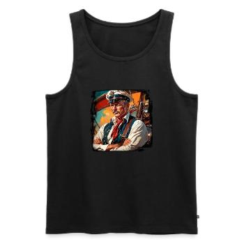 Matrose / Schiffsbesatzung / Decksmann / Anker - Männer Premium Bio Tank Top - Schwarz - Vorne - AI Model Male 178 light (178cm)