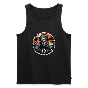 Zombie / Beach / Island / Vacation / Summer / Sun - Men's Premium Organic Tank Top - black - Front - Michal (187cm)