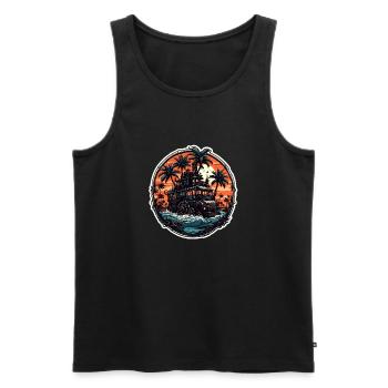 Strand / Insel / Urlaub / Sommer / Sonne / Meer - Männer Premium Bio Tank Top - Schwarz - Vorne - Michal (187cm)
