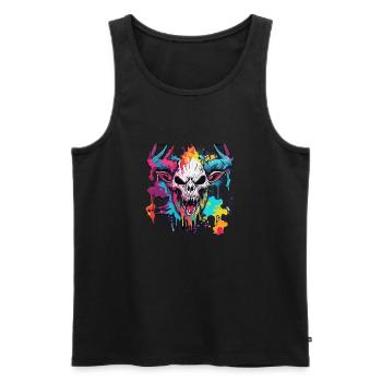 Wendigo / böser Geist / Besitzergreifend / Horror - Männer Premium Bio Tank Top - Schwarz - Vorne - AI Model Male 178 light (178cm)