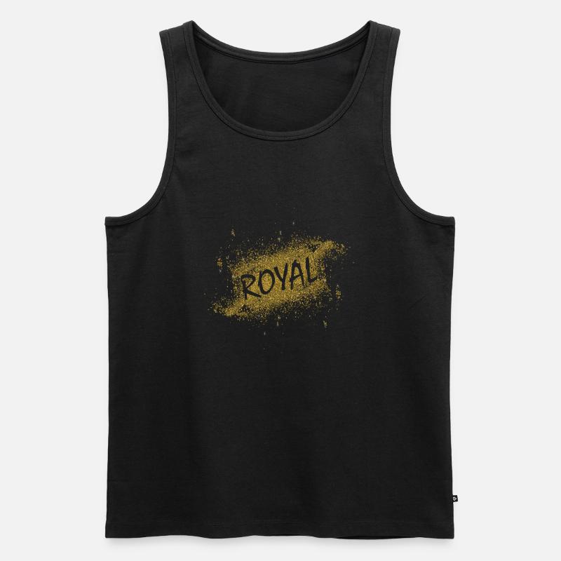 RoyalGold3 - Männer Premium Bio Tank Top - Schwarz