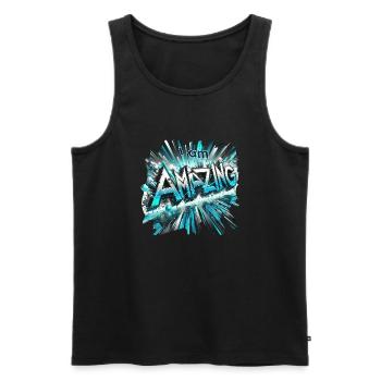 amazing - Männer Premium Bio Tank Top - Schwarz - Vorne - AI Model Male 178 light (178cm)